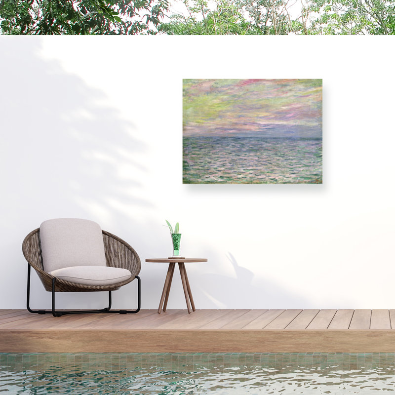 Bollaire Claude Monet Coucher De Soleil A Pourville, H 35 po x l 47 po