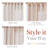 Semi Sheer Linen Blend Boho Herringbone Printed Back Tab Rod Pocket Curtain Pair-505678645-505678644