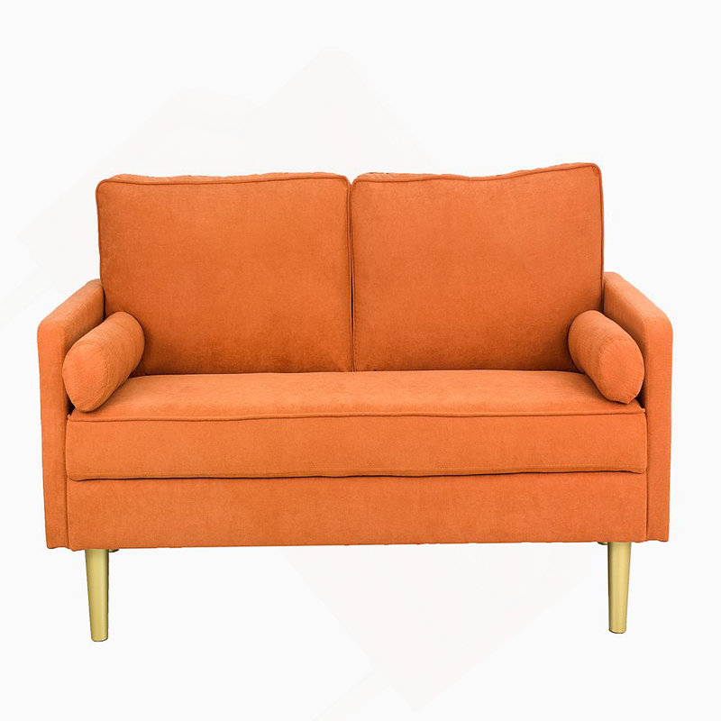 Canapé en tissu confortable à structure en bois pour une vie relaxante et élégante, Orange
