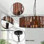 Lustre cylindrique unique en bois à 6 lumières 