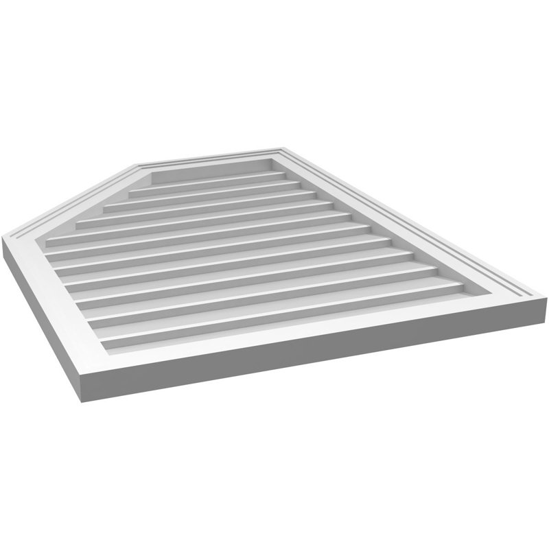 Évent en demi-octogone supérieur à montage en surface Signature, H 34 po x l 26 po x P 1,5 po