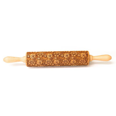 Stodola Engraved Large Wood Rolling Pin with MONSTREA Pattern