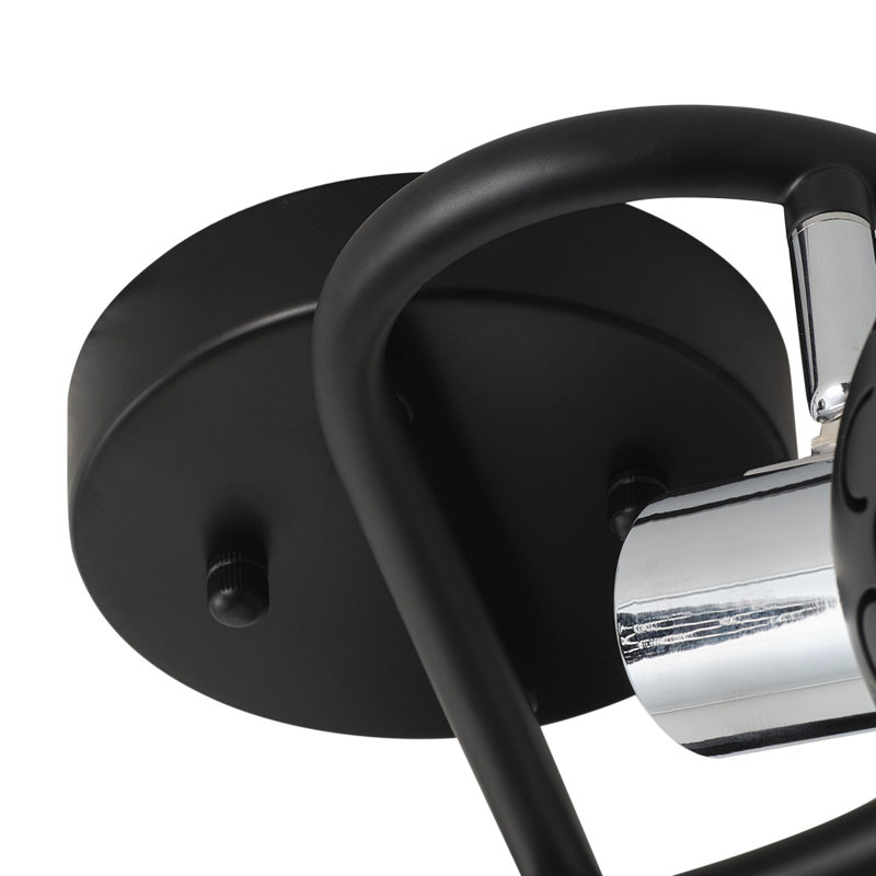 Plafonnier encastré 3 lumières en métal noir, base E12, à intensité variable, certifié ETL