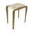 Modern  Aluminum Accent Table with White Quartz Top Frame, Stylish Side Table for Home, Office, Bedroom, or Living Room - 22" White & Gold
