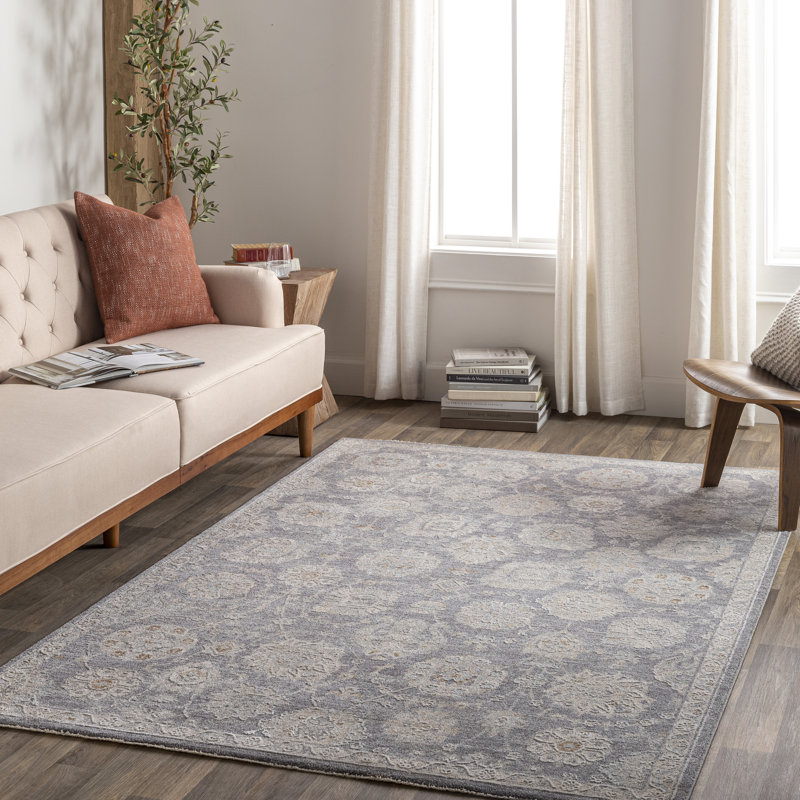Tapis oriental bleu gris Finnlagh, Rectangle 8 pi x 10 pi