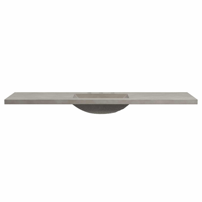 Plateau de meuble-lavabo 60 po avec lavabo intégré en frêne Palomar 60 po - découpe large, Cendré, Centres de 8 po