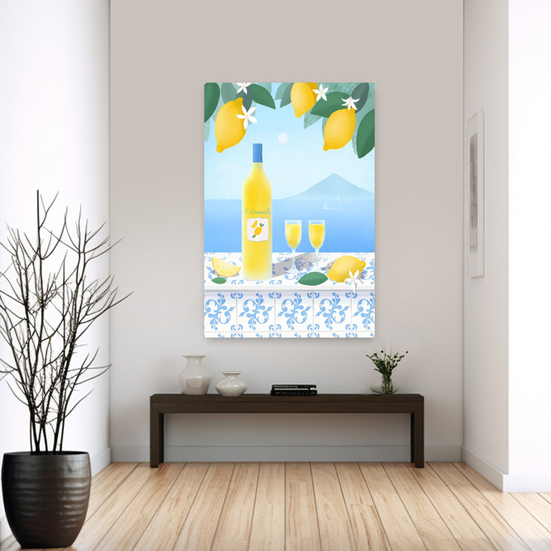 Art contemporain, paysage abstrait de fruits, H 60 po x l 40 po