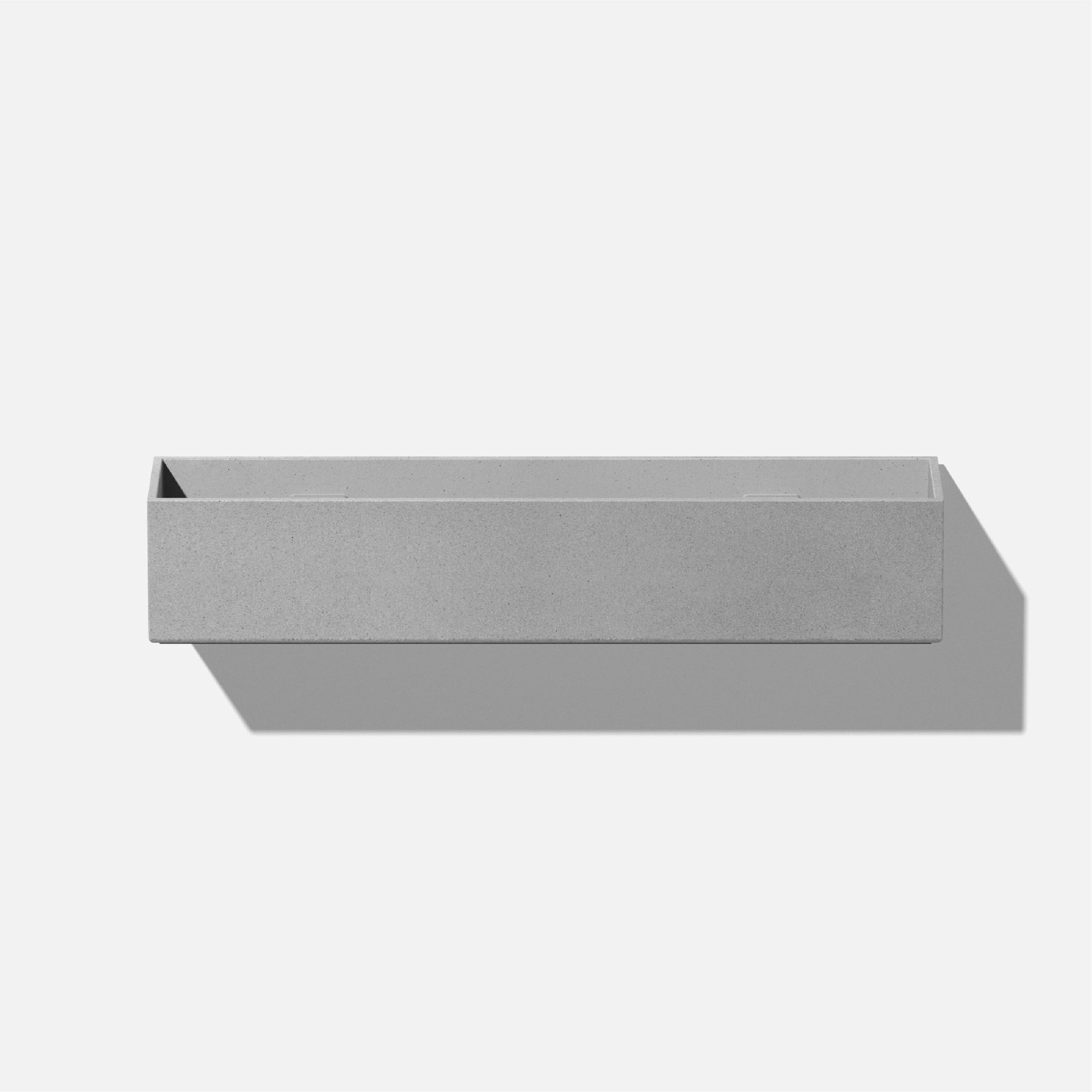 Geo Series Plastic Trough Hanging Planter, 3'' H x 16'' W x 3.5'' D, 1, Gray