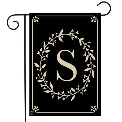  Drapeau de jardin classique lettre monogramme S