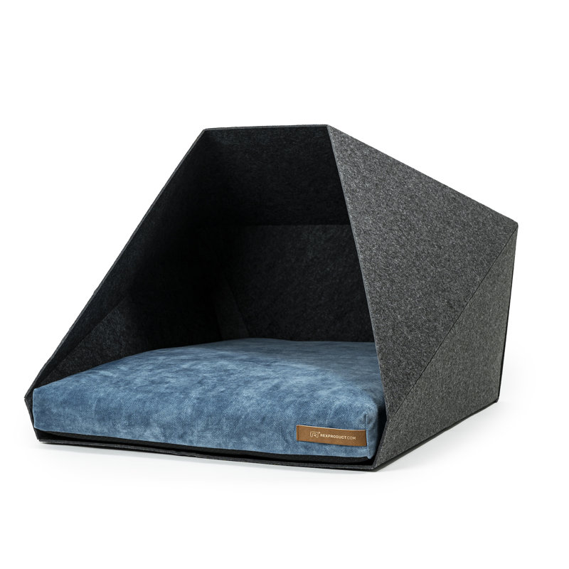 Polyester Pet Bed, Dark Grey/Blue