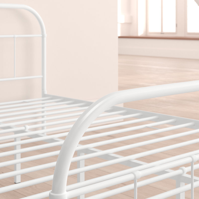 Modway Maisie Stainless Steel Bed Frame, White, Full