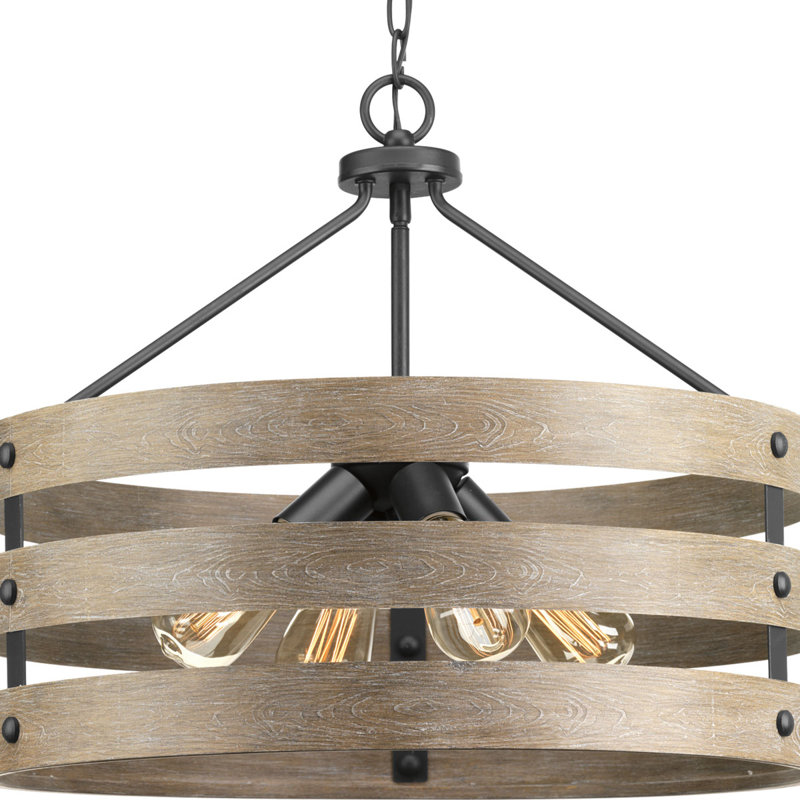 Lustre cylindrique unique à 4 lumières Avantay, Graphite