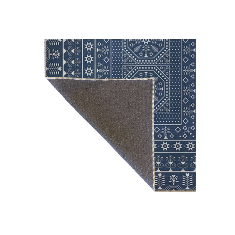 Tapis décoratif lavable bleu, Tapis de couloir 2 pi 6 po x 9 pi 10 po inclus