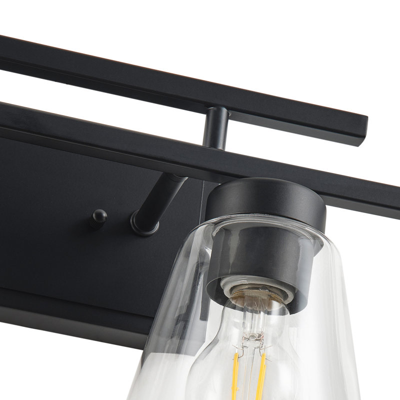 Miroir à 4 lumières réglables en miroir en fer noir mat