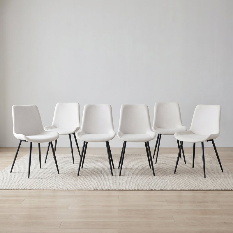 Vesta Faux Leather Dining Chairs Metal Legs, White