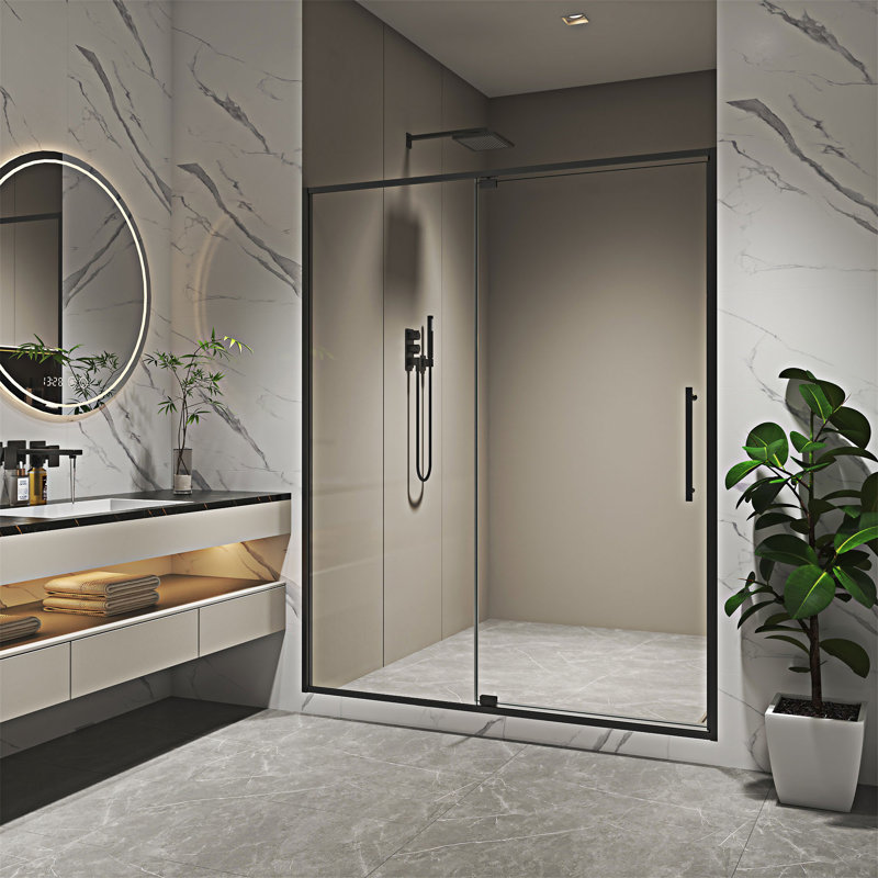 Pivot Shower Door, Matte Black