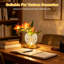 Lampe de table orchidée sans cordon à effleurement, lumière de nuit à DEL 3 couleurs avec vase en verre, lumière de paysage de bureau portable rechargeable pour la décoration de la chambre à coucher