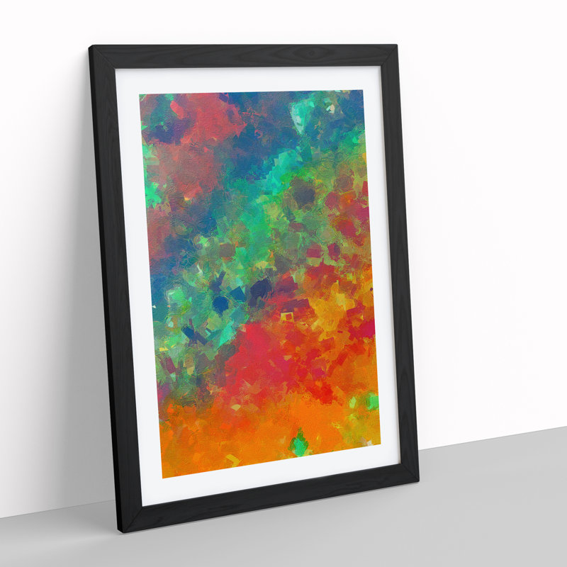 Heat Of The Flame Abstract - Single Picture Frame Painting, Black, 64cm H x 46cm W x 2cm D