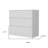  33" White Three Drawer Dresser