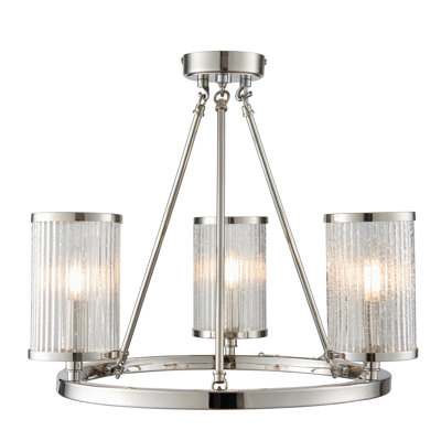 Ravens Glass Semi Flush Mount