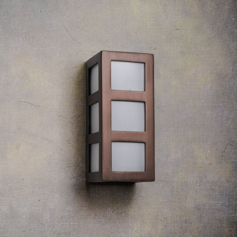 Applique murale d'extérieur en céramique Coan, ampoule DEL incluse, Cuivre huilé, H 12,5 po x l 5 po x P 5 po
