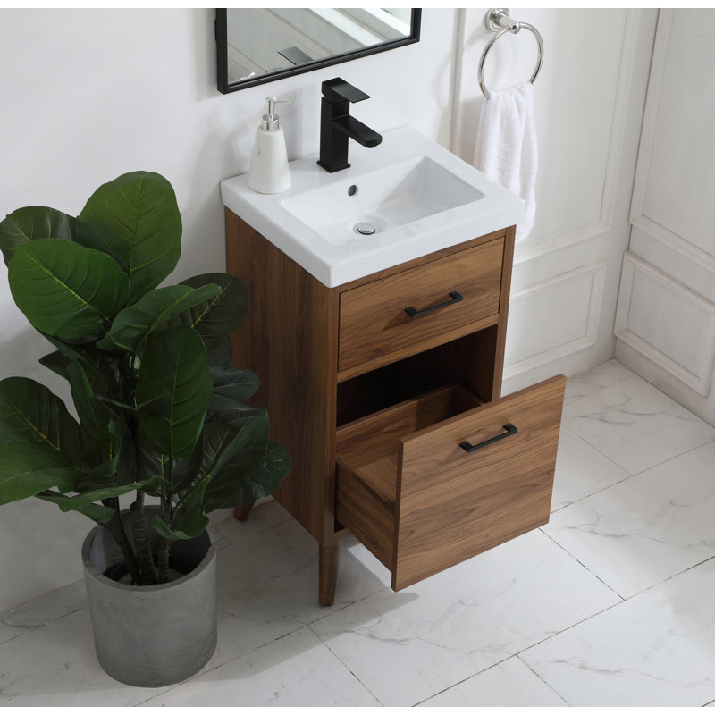 Ensemble de meuble-lavabo simple 18 po Steinfeldt, Noyer brun