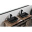 Lavabo de salle de bain tout-inclus noir mat avec robinet et robinet escamotable élégant - 13,0 po x 18,13 po x 4 po x 4 po