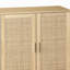 Armoire de rangement élégante et fonctionnelle en rotin à 4 portes 62,20 po, pour la chambre à coucher, le salon, le bureau, facile à assembler-768708419-768708418