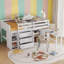 Lit mezzanine simple simple avec bureau coulissant, tiroirs, armoire et tablettes-1872713097