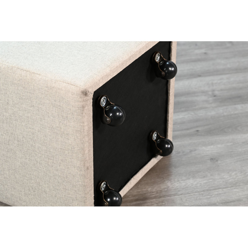 Ensemble de coin-repas rembourré avec table à piédestal ronde et deux tabourets de repose-pieds, 5 pièces: table, 4 chaises