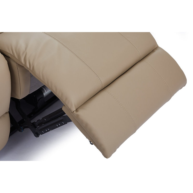Electric Recliner Sofa Giovanni, Beige Leather Match, 3