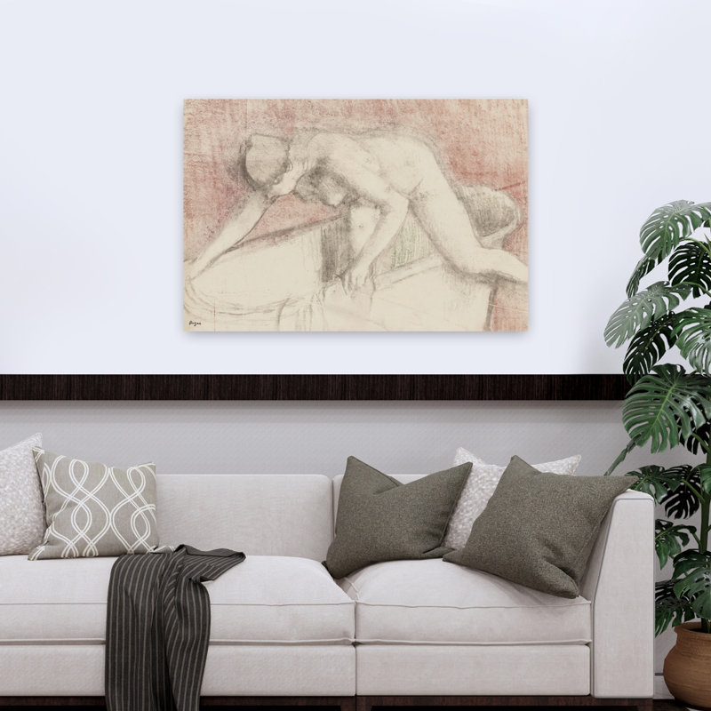 Impression d'art mural abstrait contemporain impressionniste « Le Bain », H 32 po x l 48 po