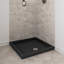 Base de douche en acrylique noir brillant avec drain à droite 32 po x 32 po Streamline-117295489