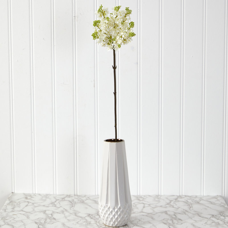 Fleur artificielle lilas 32 po (ensemble de 4), Blanc