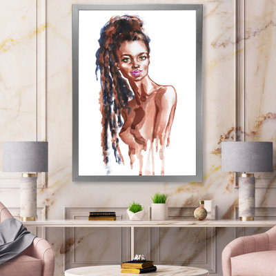 Portrait d'une femme afro-américaine - peinture sur toile