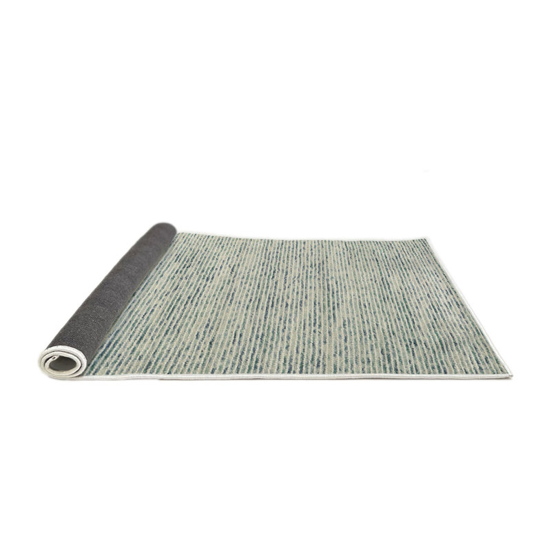 Tapis contemporain gris / vert clair, Rond 7 pi