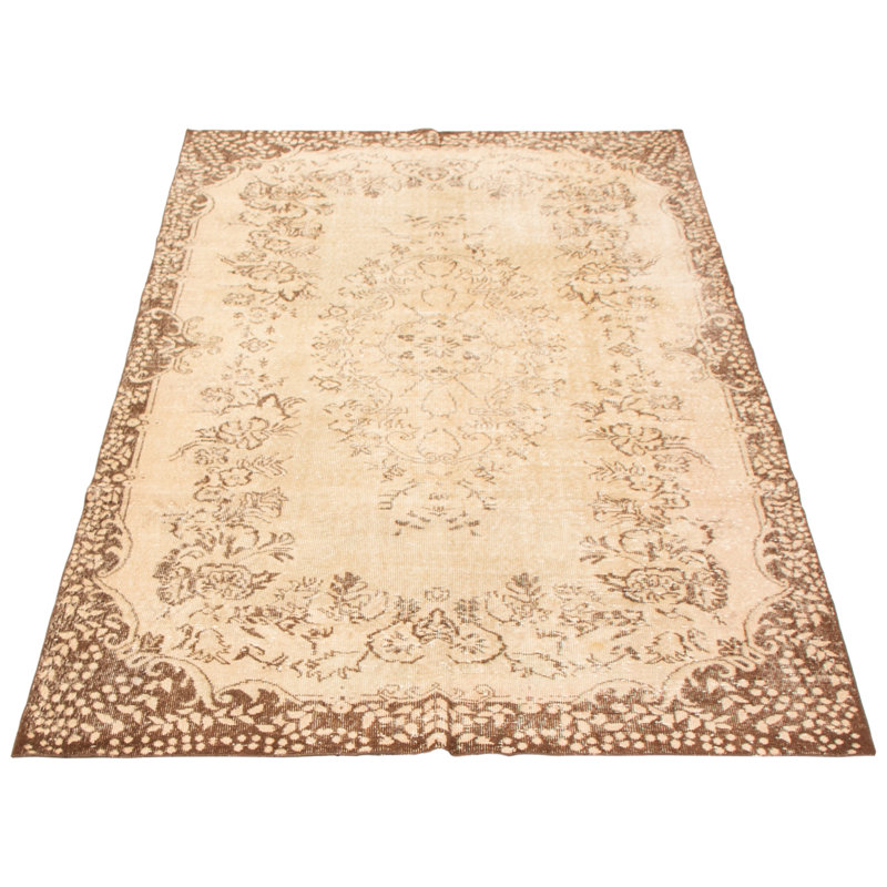 Tapis kaki clair rétro Trechelle 5 pi 8 po x 9 pi 3 po