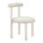 Beige and White Open Back Dining Side Chair