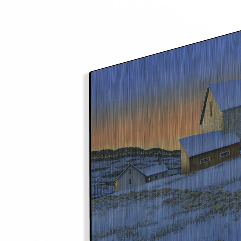  «Last Light Winter Blues» par Michael Fratrich, art mural en métal, 16 po x 12 po, H 12 po x l 16 po