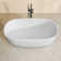 59" x 33" Freestanding Soaking Tub Solid Surface Stand Alone Bathtub with Pop-up Drain and Overflow