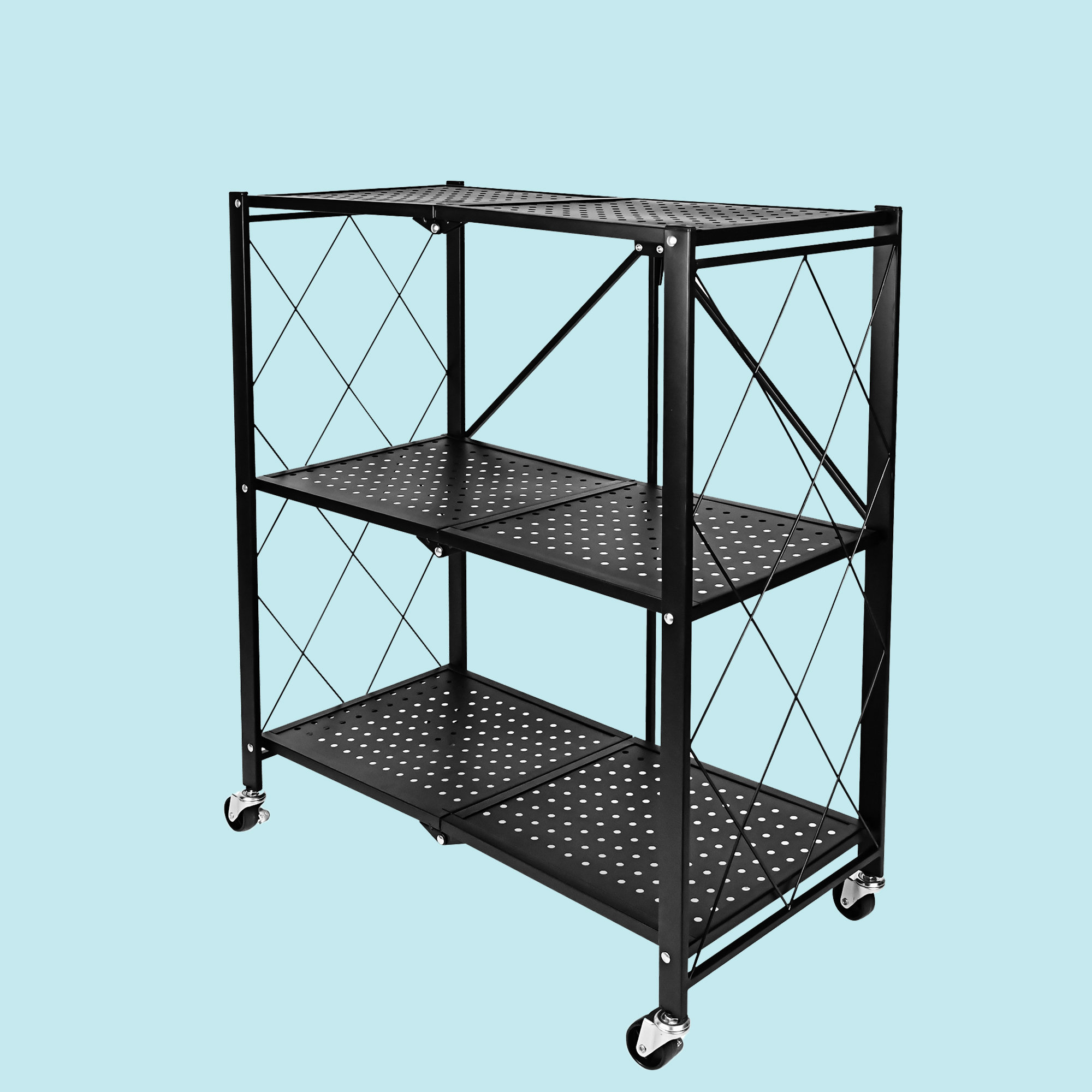 Anouar 17.25'' W Shelving Unit with Wheels