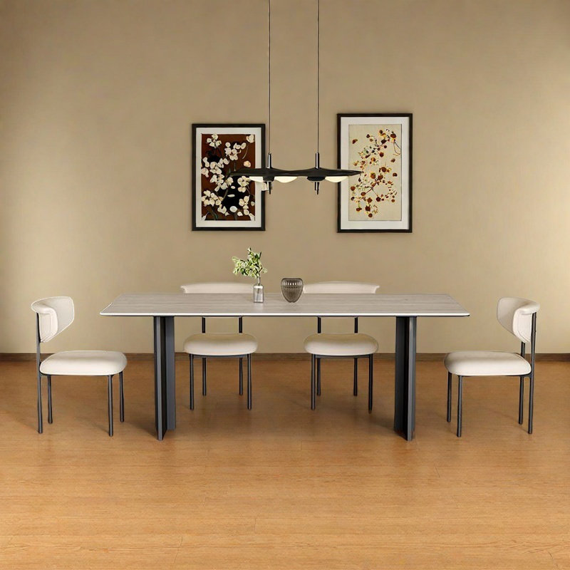 Ensemble de table et chaises Wabi-sabi antique, H 29,52 po x L 62,99 po x l 31,49 po