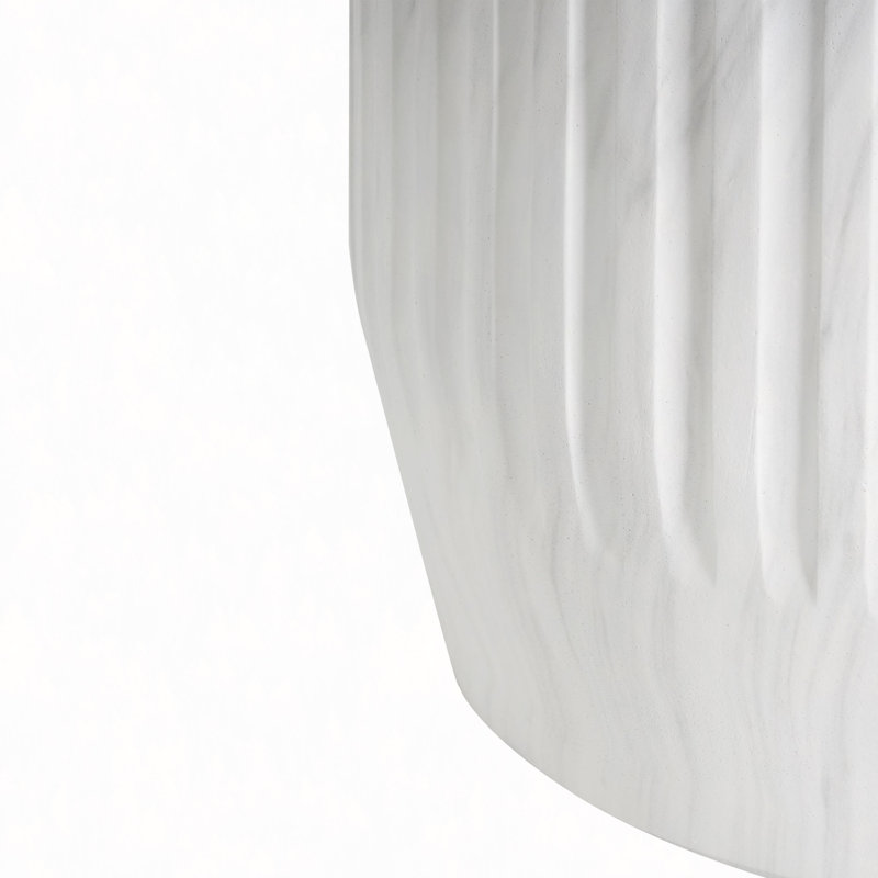 Table d'appoint d'extérieur sculptée, blanc, Blanc
