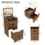 Bureau de coiffeuse 3-en-1 avec miroir éclairé et tabouret, coiffeuse à maquillage, rangement compact pour la chambre à coucher, la salle de bain et le vestiaire