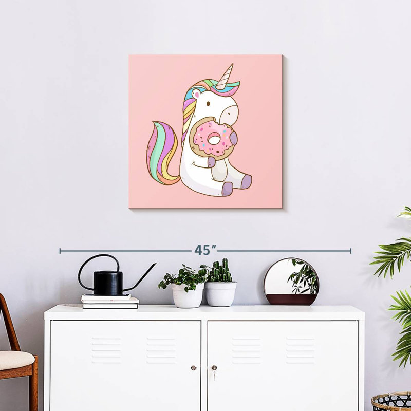 Ashelle, licorne mangeant un beignet, H 24 po x l 24 po