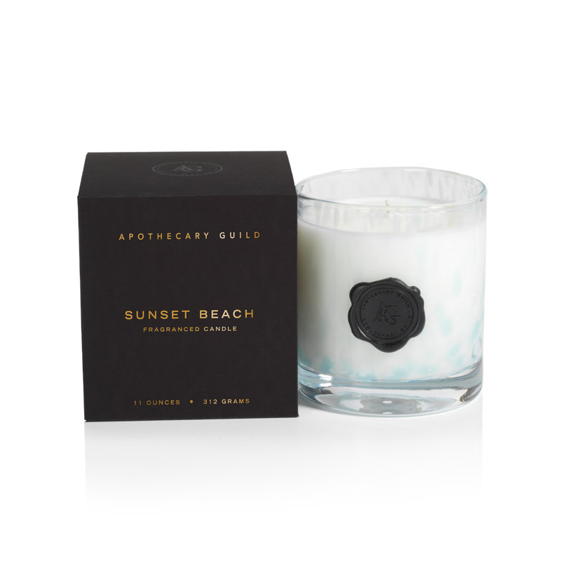 Bougie en verre AG Opal dans une boîte cadeau, Sunset Beach