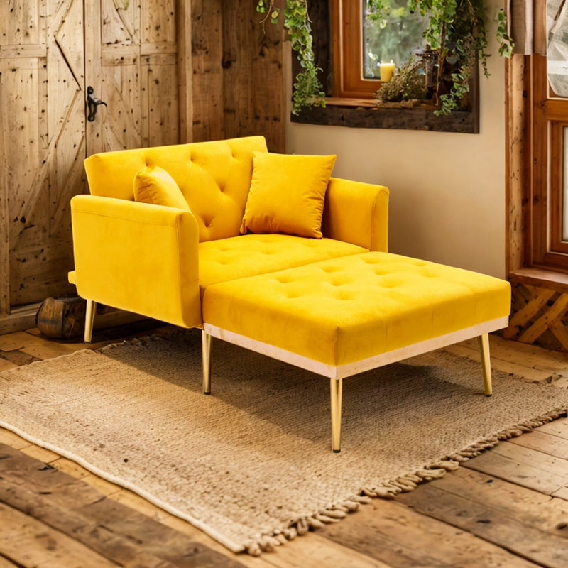 Gottman Upholstered Chair and a Half, Mango Velvet