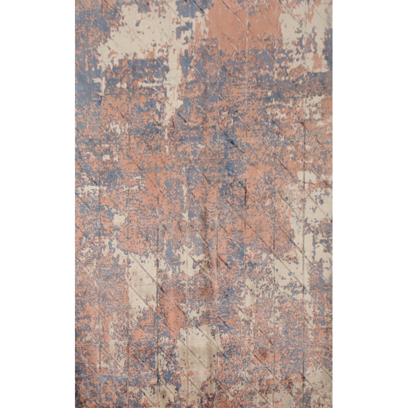 Rustic Charm: Distressed Look Pattern Abstract Rug 5x7