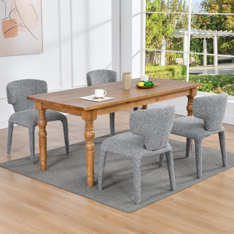 Chaise d'appoint moderne rembourrée en tissu, 4, Gris foncé