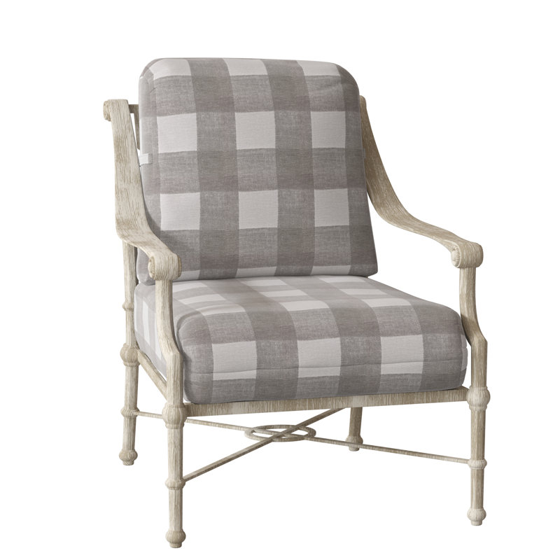 Delphi Outdoor Lounge Chair, Weathered White, Canvas Bird's Eye Sunbrella® Canvas